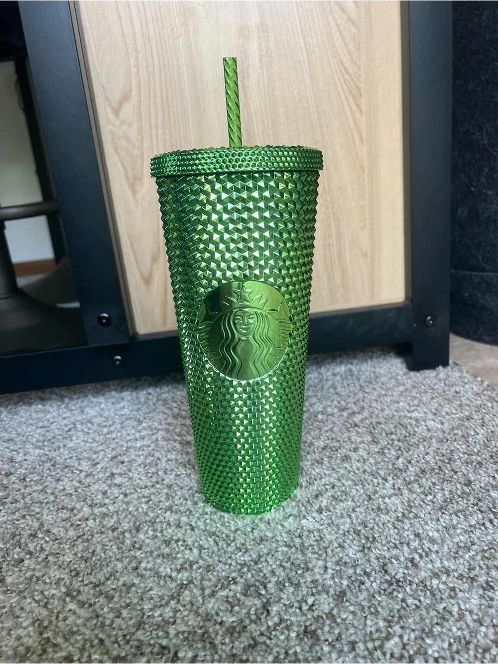 Starbucks Metallic Green Studded Reusable Tumbler with Straw